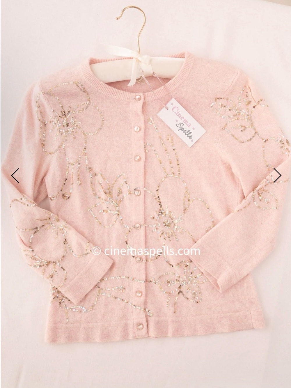 Nanette Lepore Pink Sequin Cardigan 2000’s from Cinema Spells Hart of Dixie
